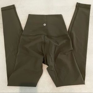 NWOT Lululemon Wunder Under Luxtreme Super Hi Rise Olive Green 28” Leggings Sz 2